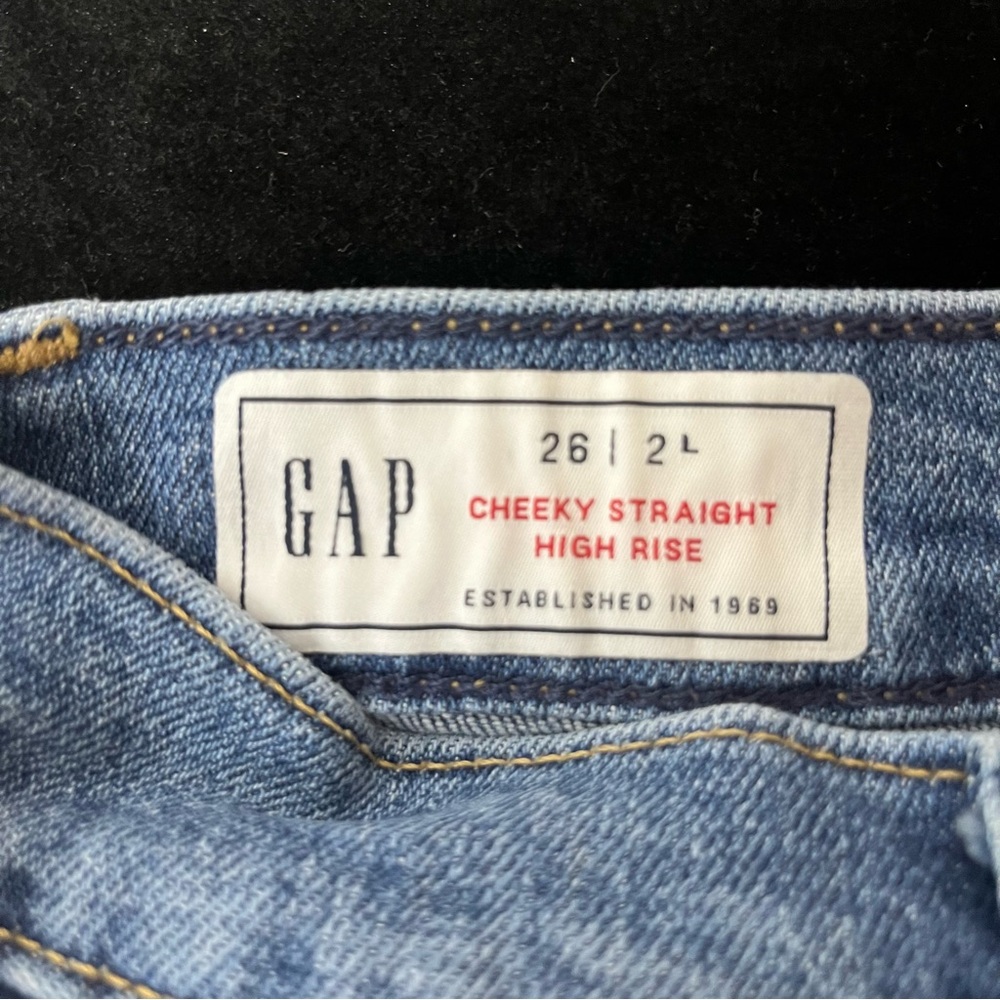 GAP Blue Straight-Leg Jeans Classic Denim Size 26/2L - Picture 3 of 6